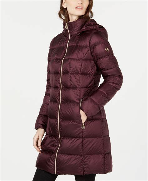 michael kors long down coat with hood|michael kors puffer jacket.